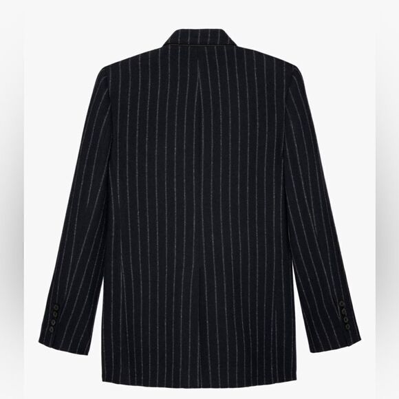Zara Limited Edition Wool Blend Striped Blazer New - Picture 3 of 9